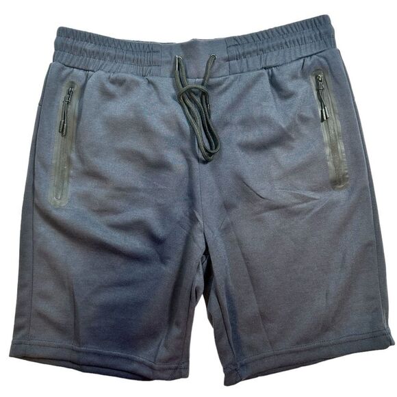 NWT Pure Champ Men’s NAVY French Terry Casual Gym Shorts w/Zip Pockets - Size M - Picture 3 of 9